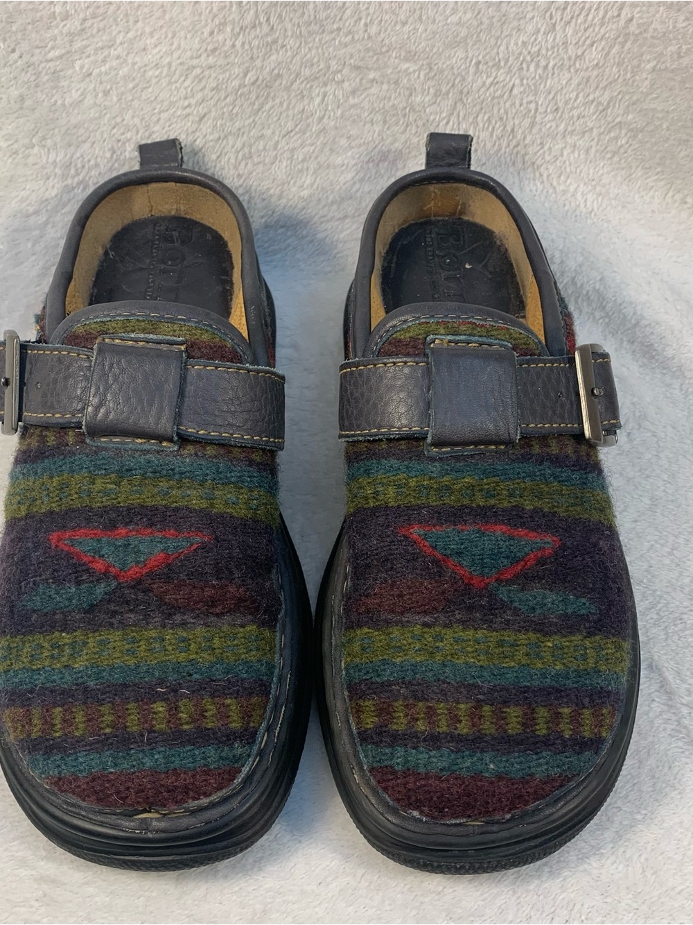 Born Navajo Aztec Wool-Pattern Slip-On Loafers with Leather Trim Size 6 - Picture 11 of 14
